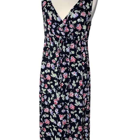 Motherhood Dark Floral Maxi Dress Empire Waist w/ Drawstring Medium? Read Below - Picture 6 of 10